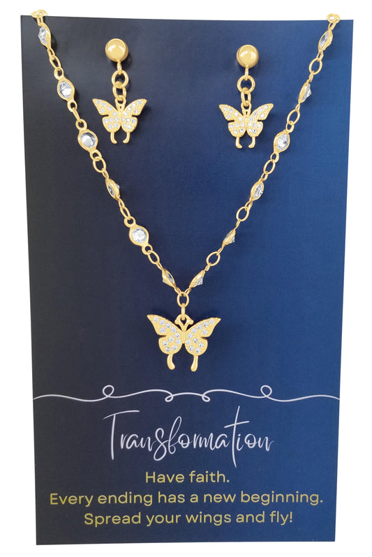 Butterfly Necklace and Earring Set