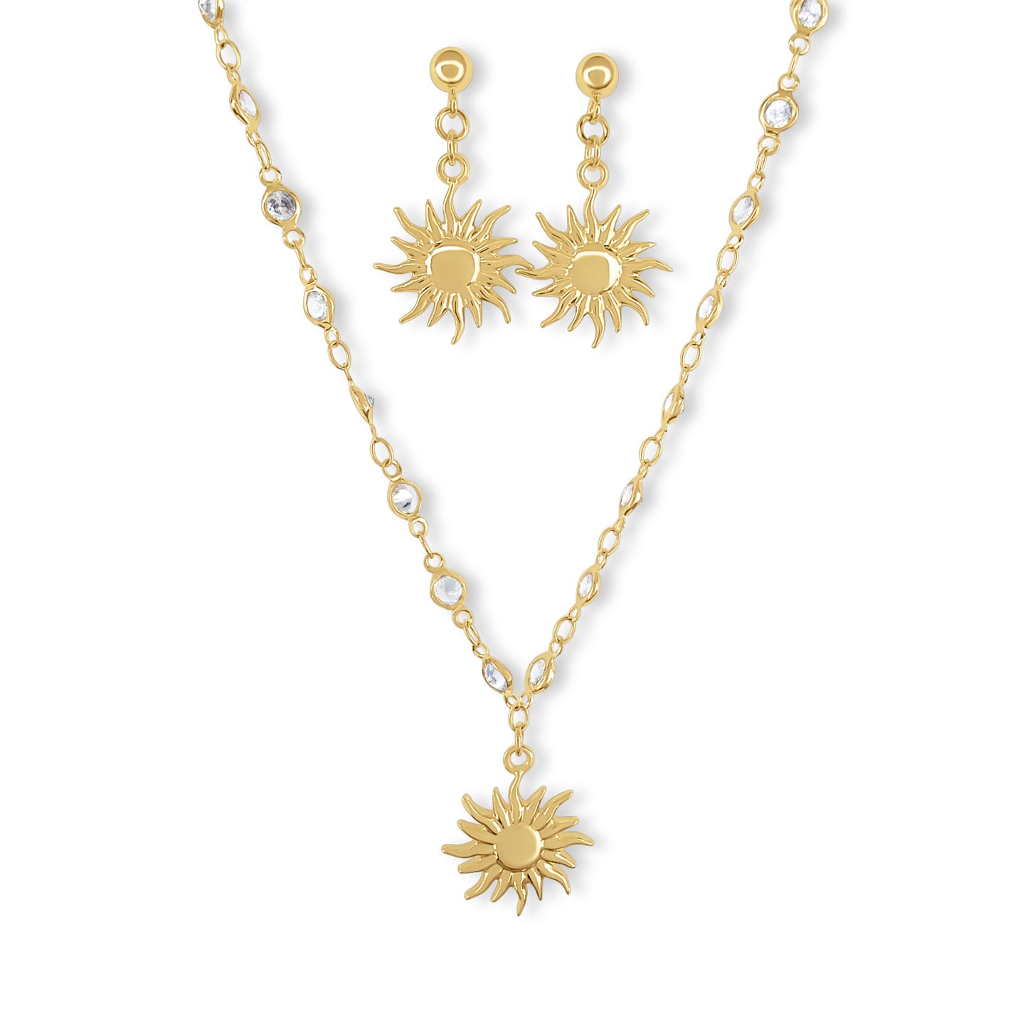 Sun Necklace and Earring Set