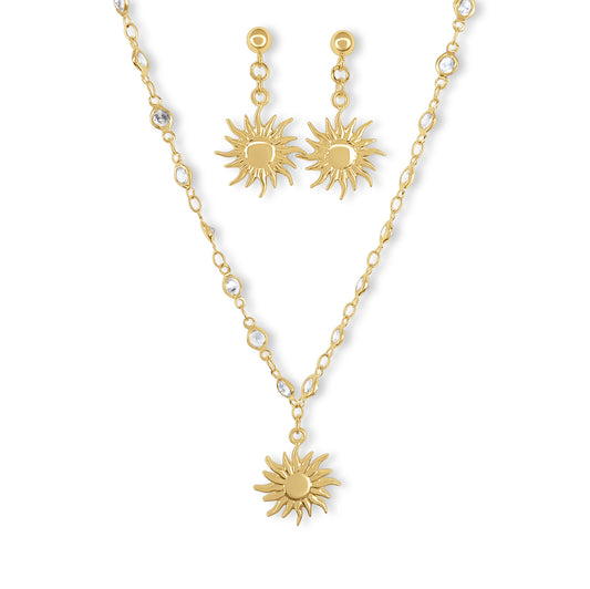 Sun Necklace and Earring Set