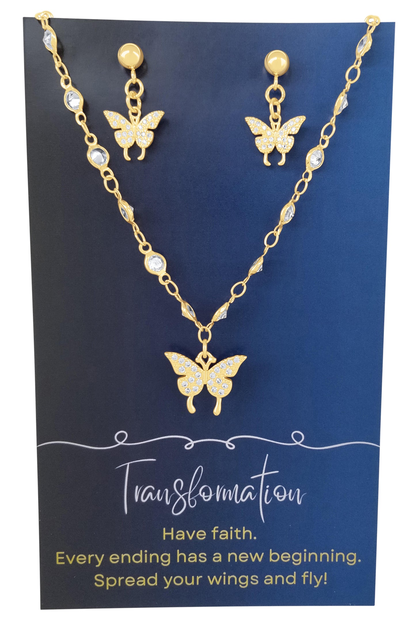 Butterfly Necklace and Earring Set