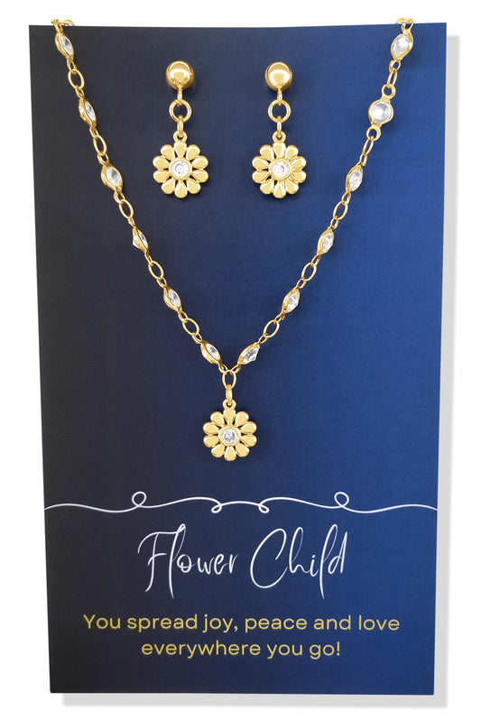 Daisy Necklace and Earring Set