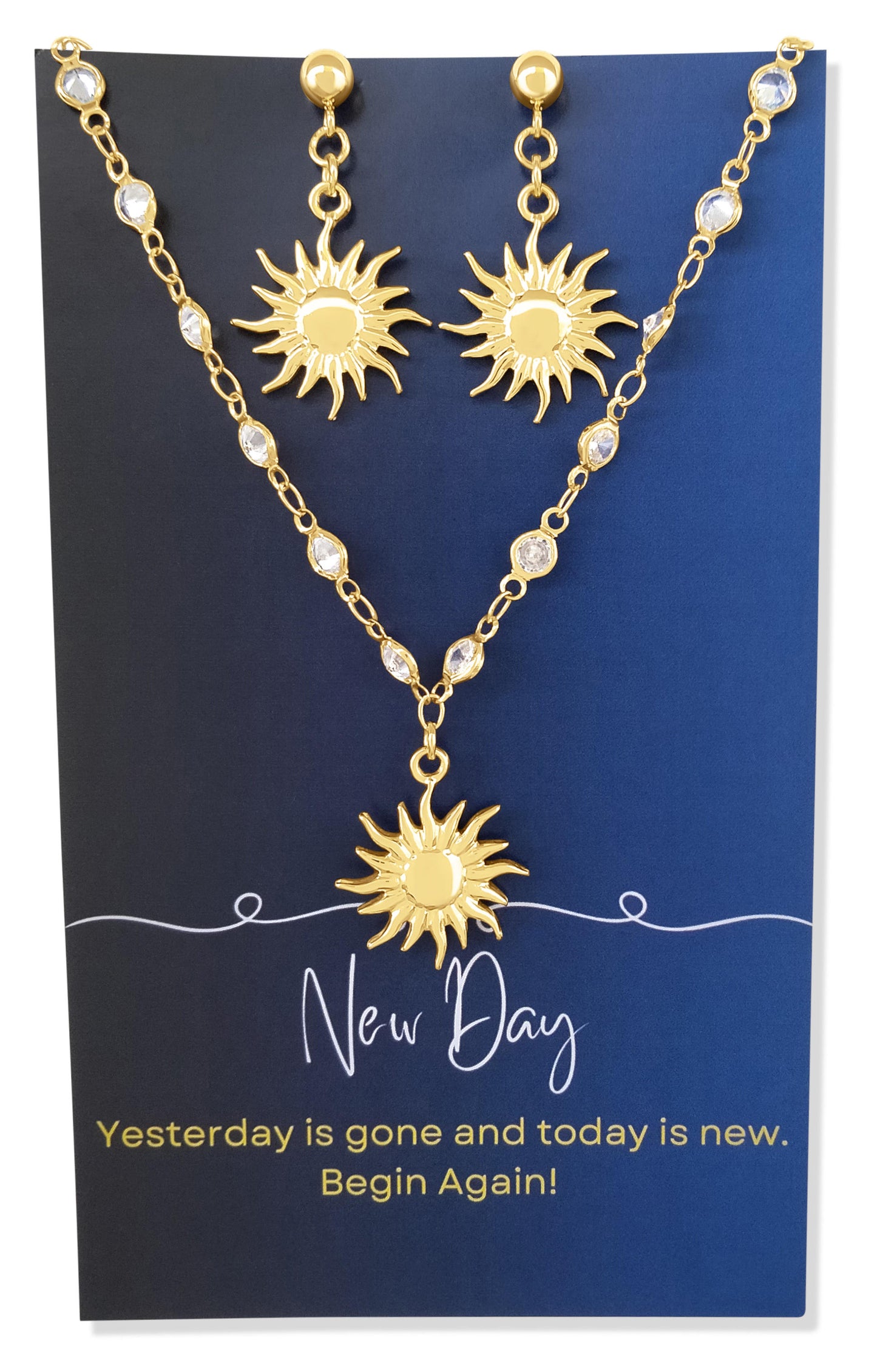 Sun Necklace and Earring Set