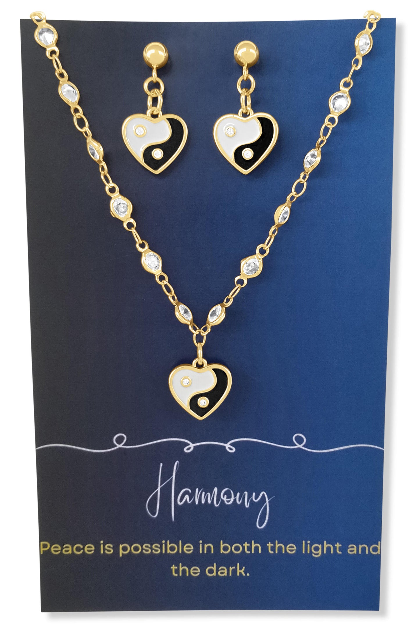 Yin Yang Necklace and Earring Set