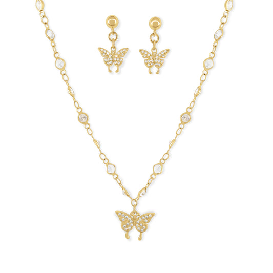 Butterfly Necklace and Earring Set
