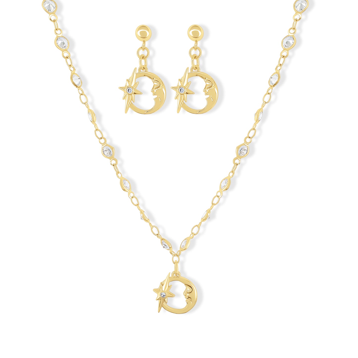 Moon Necklace and Earring Set