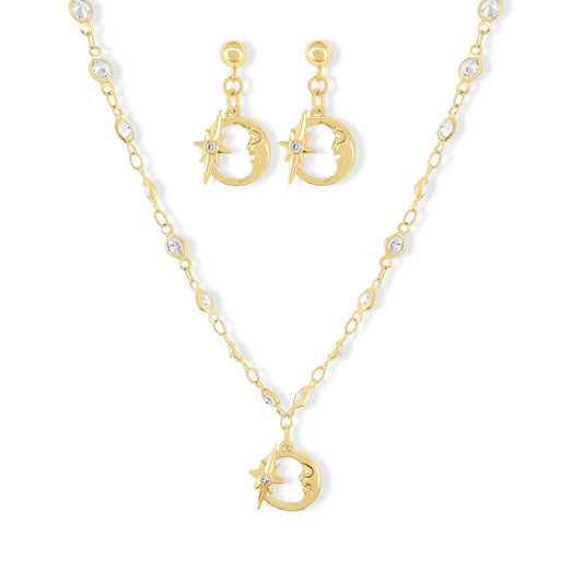 Moon Necklace and Earring Set
