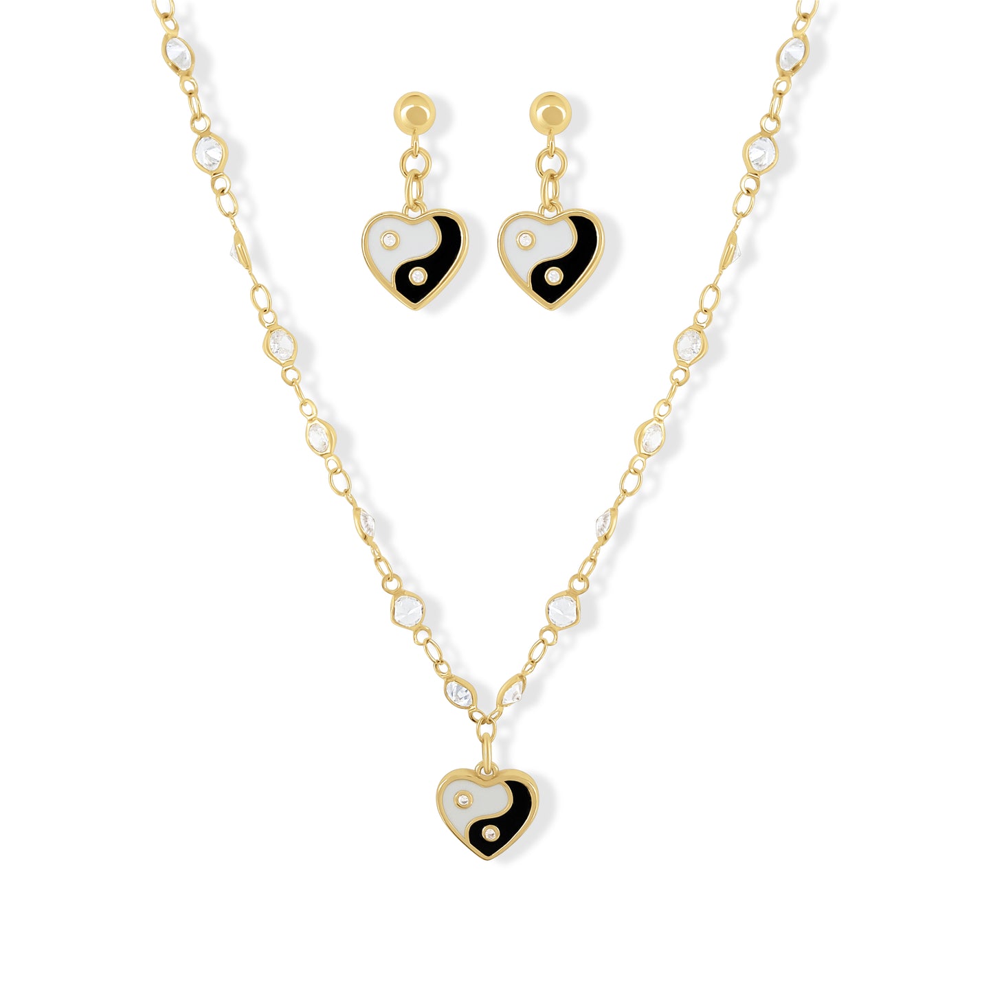 Yin Yang Necklace and Earring Set