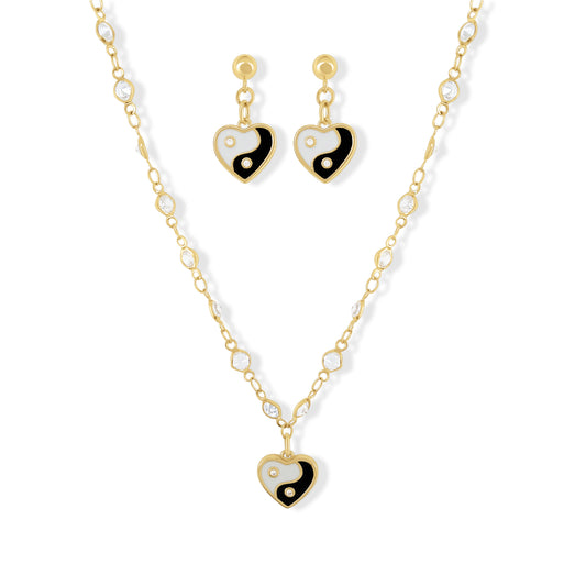Yin Yang Necklace and Earring Set